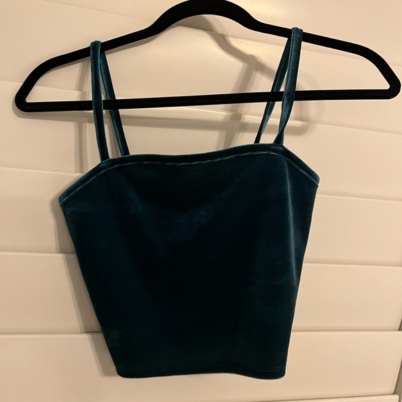 Forever 21 Tops - dark green velvet tank top